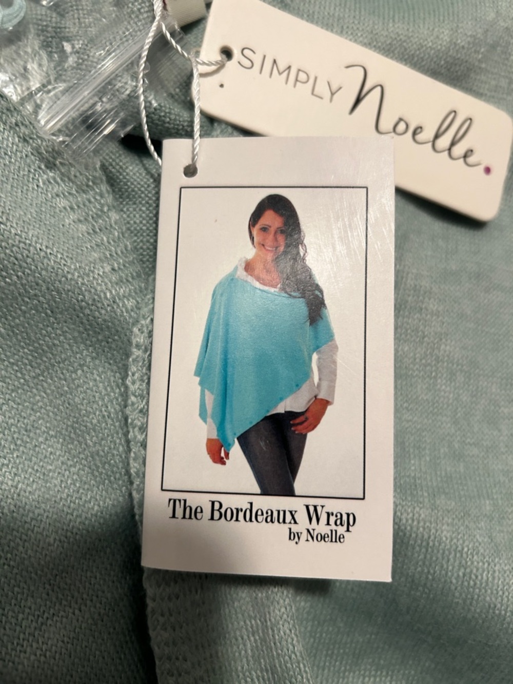 NWT Simply Noelle Light Aqua Bordeaux Wrap